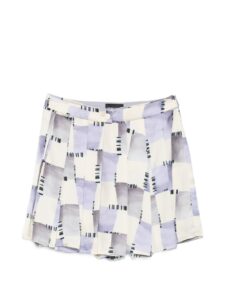 Emporio Armani Abstract Print Pleated Shorts
