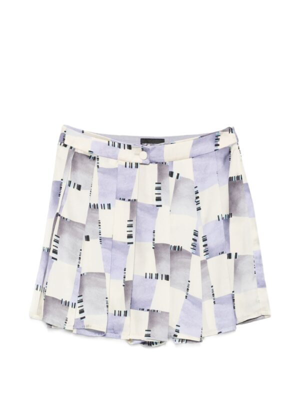 Emporio Armani Abstract Print Pleated Shorts