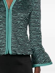 Emporio Armani Wave Pattern Zip-Front Jacket