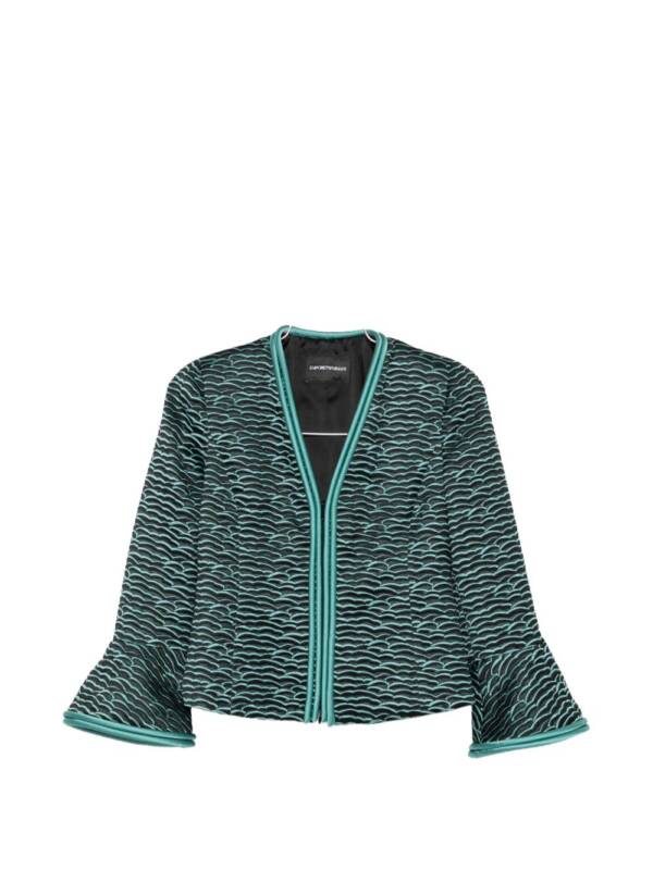 Emporio Armani Wave Pattern Zip-Front Jacket