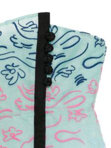 Emporio Armani Floral Embroidery Strapless Top