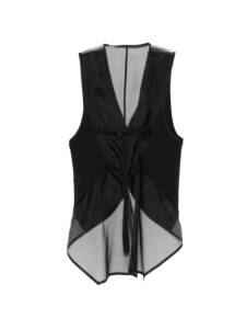 Emporio Armani V-neck sleeveless rear strap detail pointed hem