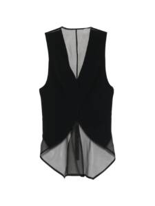 Emporio Armani V-neck sleeveless rear strap detail pointed hem