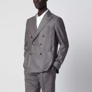 Tagliatore Grey silk and wool double-breasted jacket