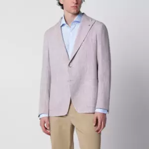 Tagliatore Single-Breasted Herringbone Jacket Lilac