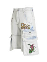 Gcds Bleached Embroidered Ultracargo Bermuda Shorts