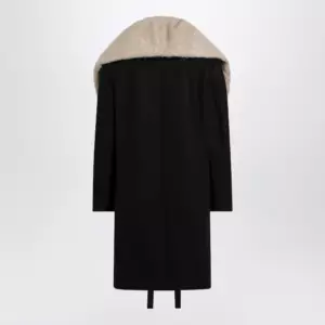 Dries Van Noten Black coat with removable neckline