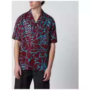 Dries Van Noten Burgundy shirt with Archive Rose print