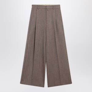 Dries Van Noten Wide-leg pinstripe wool trousers