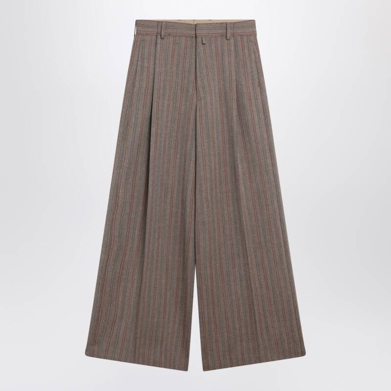 Dries Van Noten Wide-leg pinstripe wool trousers