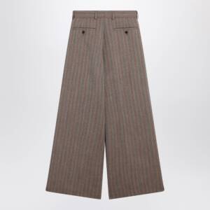 Dries Van Noten Wide-leg pinstripe wool trousers
