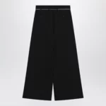 Dries Van Noten Wide-leg black wool trousers