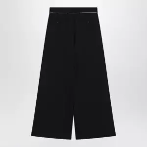 Dries Van Noten Wide-leg black wool trousers