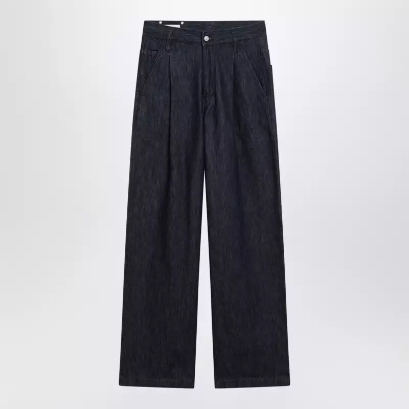 Dries Van Noten Wide-leg indigo blue jeans