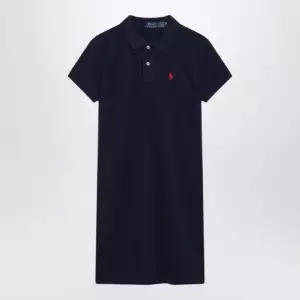Polo Ralph Lauren Mini abito a polo in cotone blu navy