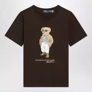 Polo Ralph Lauren Brown cotton jersey Polo Bear T-shirt