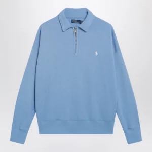 Polo Ralph Lauren Light Blue Half-Zip Cotton Sweatshirt