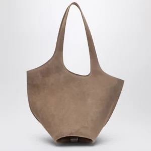 The Attico Tobacco-coloured suede La Scoop medium bag