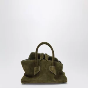 The Attico La Passeggiata Mini khaki green suede bag