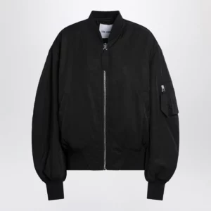 The Attico Black zip bomber jacket