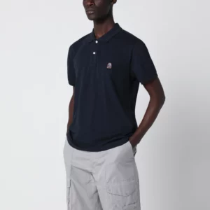 Parajumpers Navy blue polo shirt with logo patch