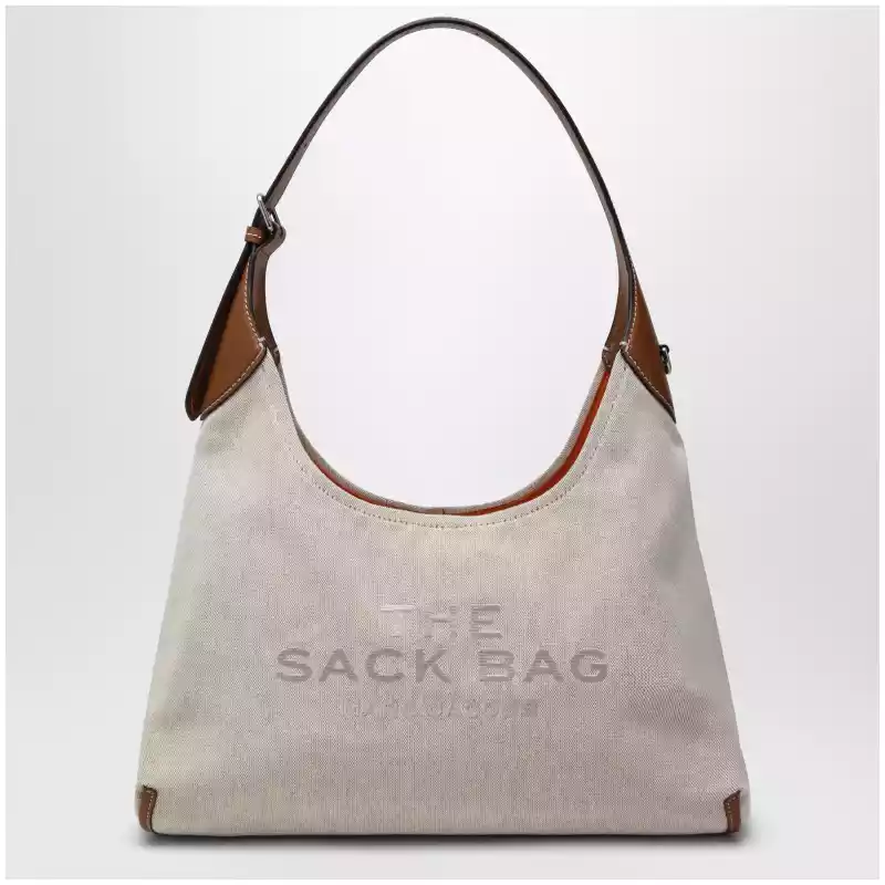 Marc Jacobs Sack Bag bucket bag in canvas and leather beige/argan