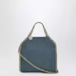 Stella McCartney Falabella micro tote bag in vegan leather blue