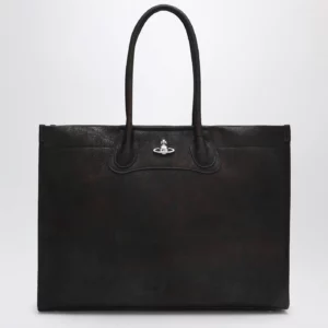 Vivienne Westwood Troy tote bag in dark brown leather
