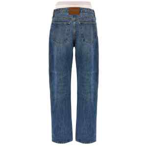 Denim X Alexander Wang Slit Hem Prestyle Hotfix Mesh Undie Jeans