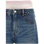 Denim X Alexander Wang Slit Hem Prestyle Hotfix Mesh Undie Jeans