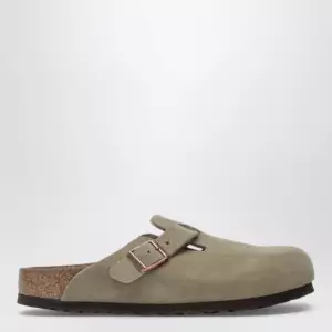 Taupe suede Boston clogs by Birkenstock