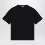 The Row Black cotton short-sleeve crewneck T-shirt