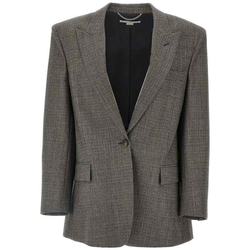 6501233EJ7902425_01_M_2024-10-01T14-05-07.408Z-1 Stella Mccartney Single-breasted Micro Houndstooth Blazer