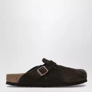 Brown suede Boston clogs by Birkenstock