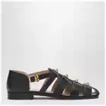 Valentino Garavani Black leather fisherman sandals with studs