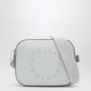 Stella McCartney Pearl grey camera bag with logo and shoulder strap