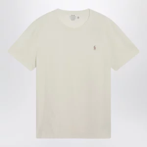 Polo Ralph Lauren Cream Cotton Custom Slim-Fit T-Shirt