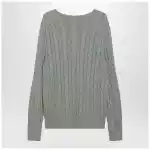 Polo Ralph Lauren Grey-green cotton cable-knit sweater