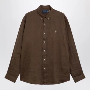Polo Ralph Lauren Custom-Fit linen shirt in hazelnut color