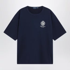 Polo Ralph Lauren Navy Blue Relaxed-Fit T-Shirt With Logo Prints