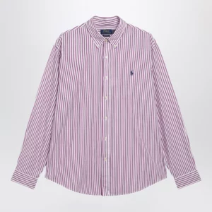 Polo Ralph Lauren White/purple striped Custom-Fit poplin shirt