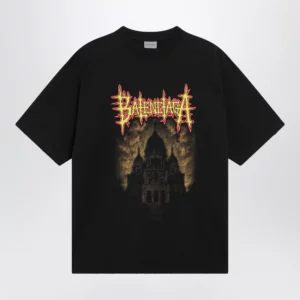 Balenciaga Black oversized T-shirt with logo print