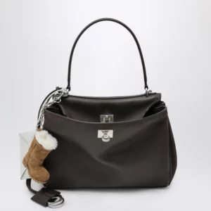 Balenciaga Small Rodeo bag in calfskin leather, espresso