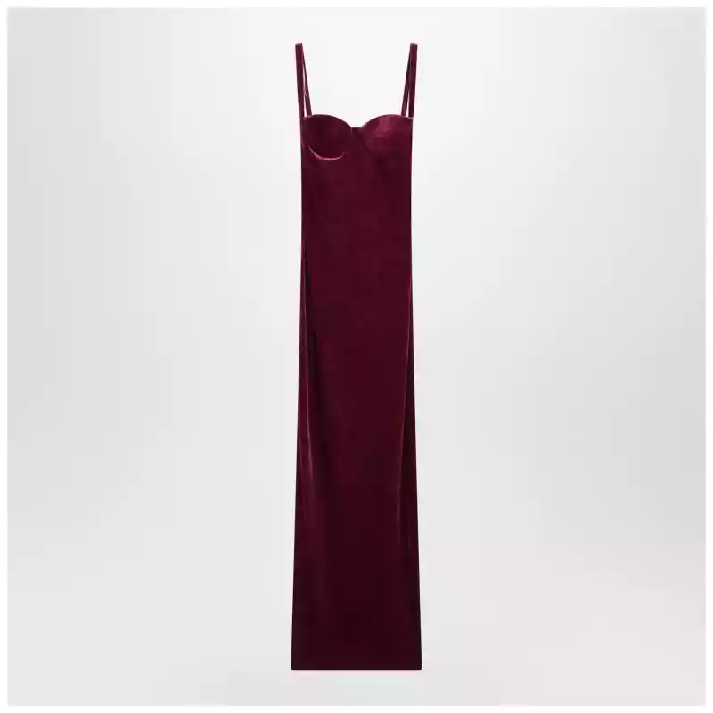 Balenciaga Long plum-colored velvet dress