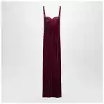 Balenciaga Long plum-colored velvet dress