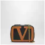 Valentino Garavani Viva Superstar chain belt bag black/spice