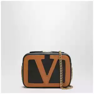 Valentino Garavani Viva Superstar chain belt bag black/spice
