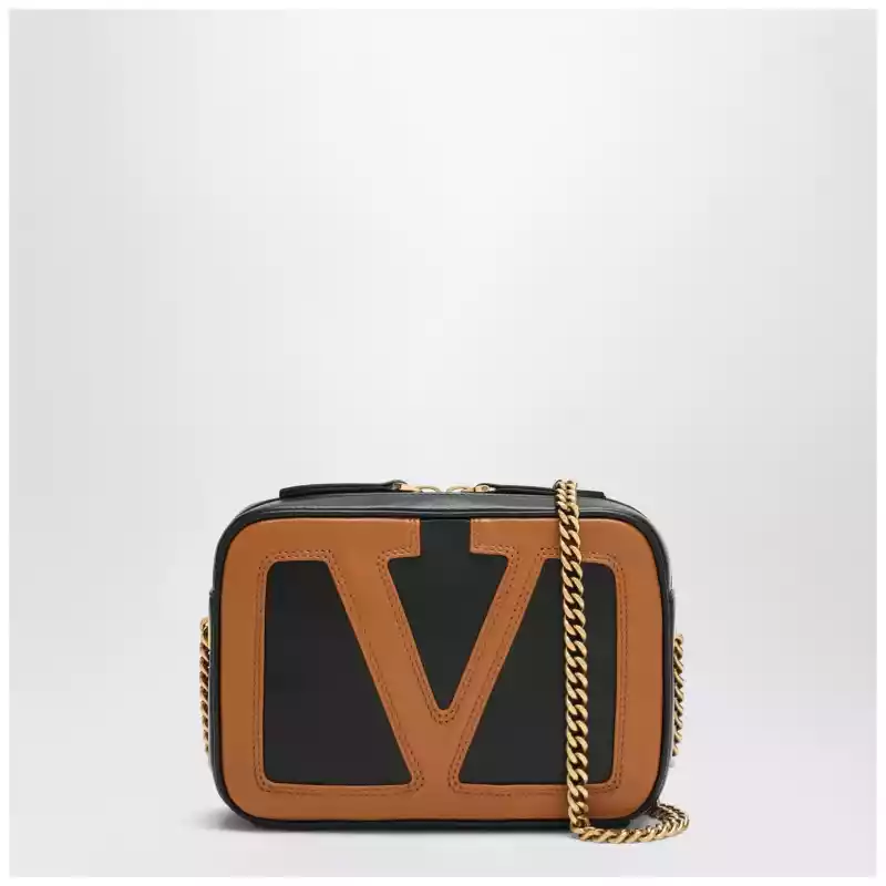 Valentino Garavani Viva Superstar chain belt bag black/spice