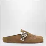 Burberry Urchin clogs in suede with Check pattern