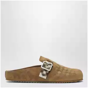 Burberry Urchin clogs in suede with Check pattern